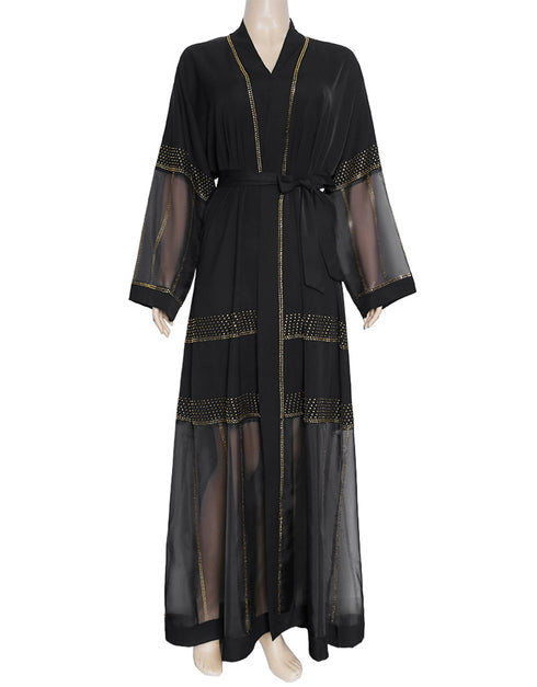 Diamond-Embellished Abaya Dress for Women